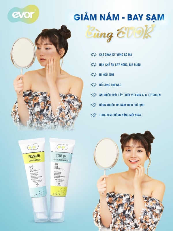 GIẢM NÁM - BAY SẠM CÓ KHÓ GÌ-kem chống nắng evor-nước hoa evor-chăm sóc da evor-skincare