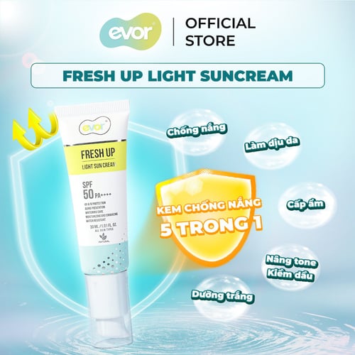 Kem chống nắng makeup trẻ hoá dưỡng trắng - Fresh Up Light Sun Cream 30ml